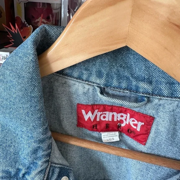 Vintage Wrangler Hero Denim Jacket Light Wash Blue Men’s L - Picture 2 of 8